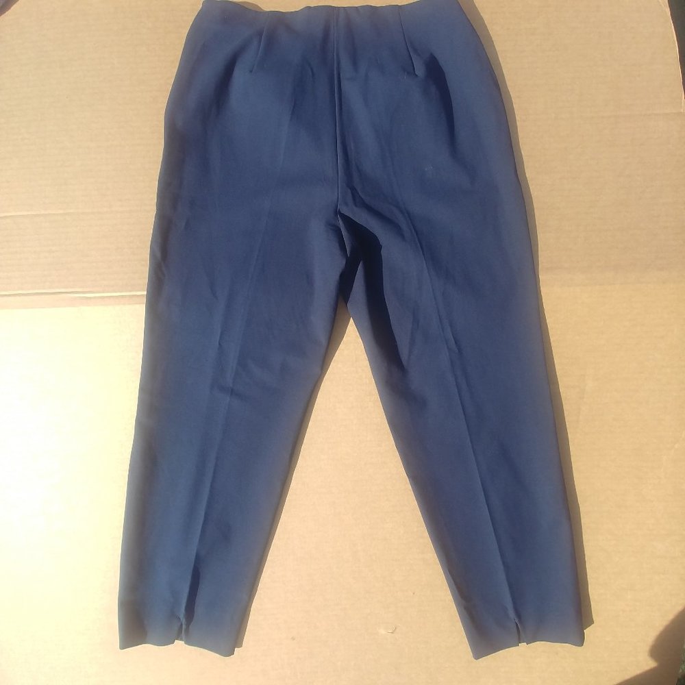 NEW Piazza Sempione navy Audrey cotton cropped pants capris 44 IT - Picture 6 of 12